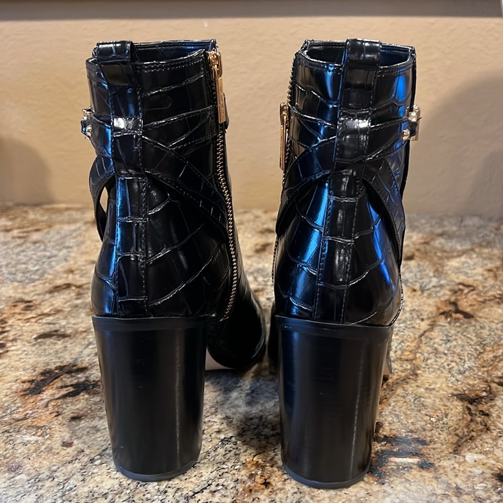 Faux Croc Black Booties - Picture 4 of 7